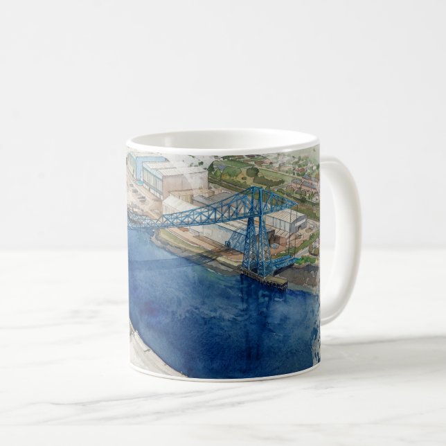 Middlesborough Transporter Bridge Coffee Mug (Front Right)