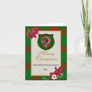 Middleton Scottish Clan Tartan & Crest Card