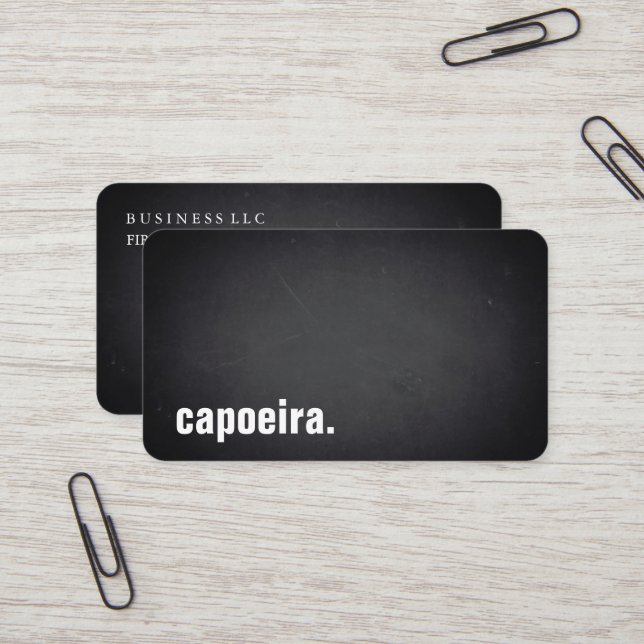 middleweight. Modern Blackboard Professional Business Card (Front/Back In Situ)
