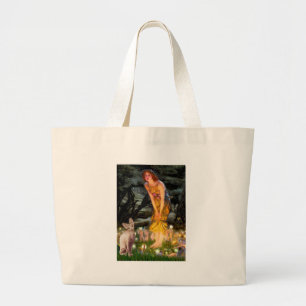 MidEve - Cream Sphynx cat Large Tote Bag
