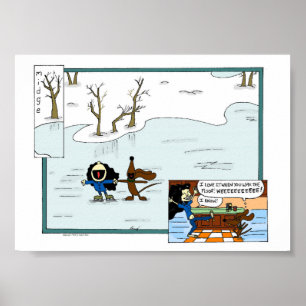 Midge and Melissa Floor Skating Comic Poster