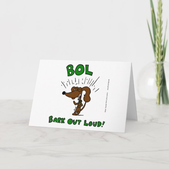 Midge "BOL Bark Out Loud" Greeting Card (Front)