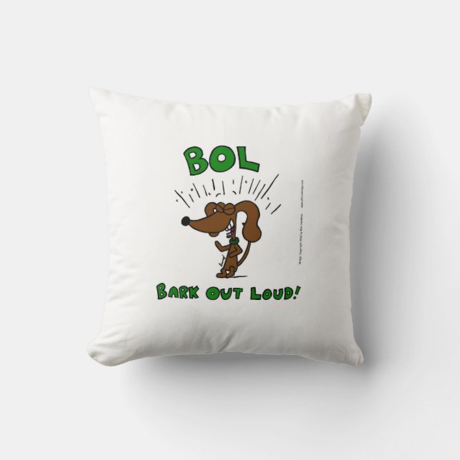 Midge "BOL: BARK OUT LOUD" Pillow (Front)