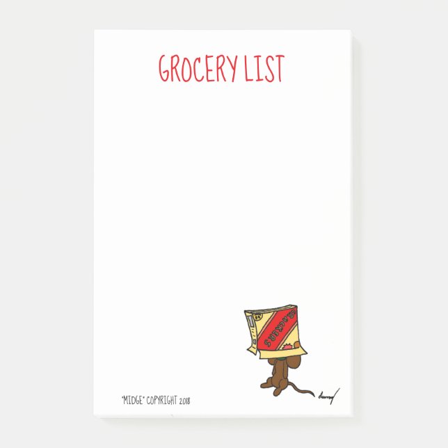 Midge "Grocery List" Post-It Notes (Front)