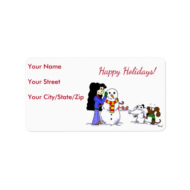 Midge "Happy Holidays" Address Labels - Customise (Front)