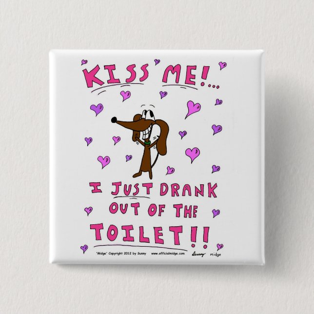 Midge 'KISS ME' Button (Front)