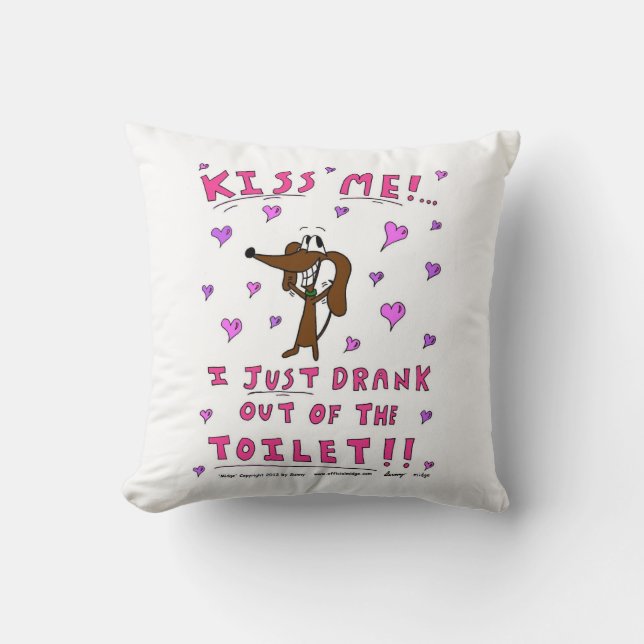 Midge "KISS ME" Pillow - Black (Front)
