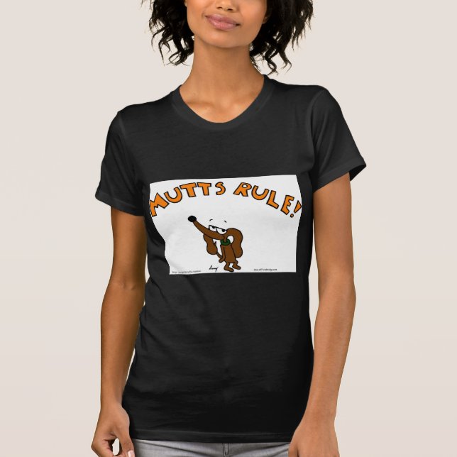 Midge MUTTS RULE Womens Petite T-Shirt (Front)