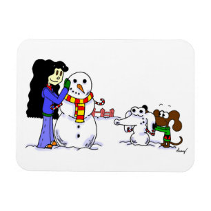 Midge Snowman Flexible Photo Magnet - Customisable
