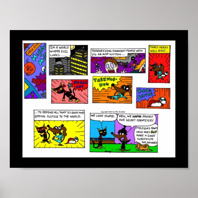 Midge "Superhero Trio" Comic Poster (Front)