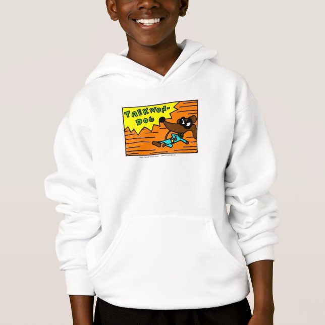 Midge "TAEKWON-DOG" Kids Hooded Sweatshirt (Front)