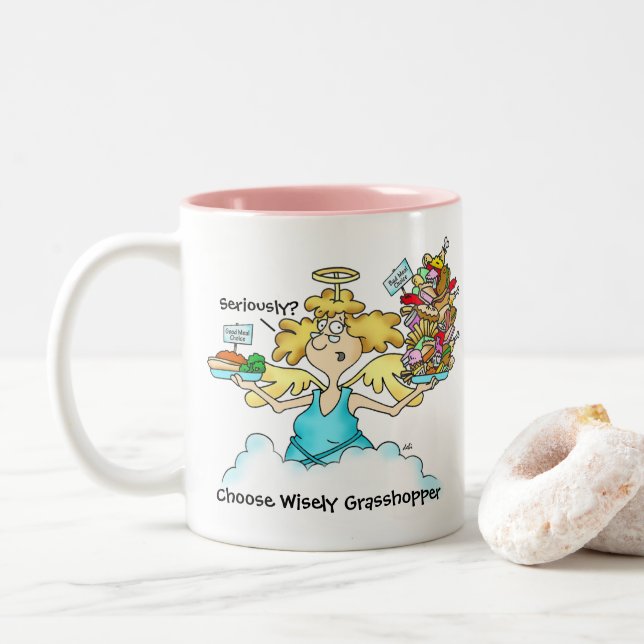 Midge's Choose Wisely Humourous Mug - Two Toned (With Donut)