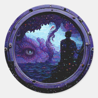 Midjourney Monsters Porthole Series Classic Round Sticker
