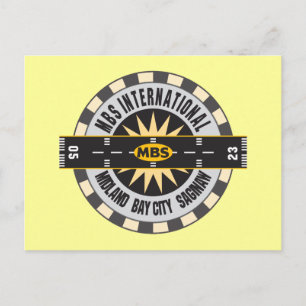Midland Bay City Saginaw, MI MBS Airport Postcard