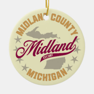 Midland,Michigan Ceramic Tree Decoration