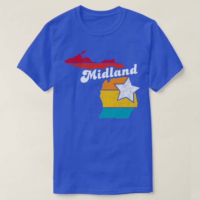 Midland Michigan Vintage Distressed Souvenir 2 T-Shirt (Design Front)