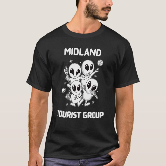 Midland Native Pride Alien Funny State Tourist Spa T-Shirt (Front)