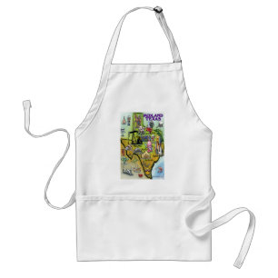 Midland Texas Cartoon Map Standard Apron