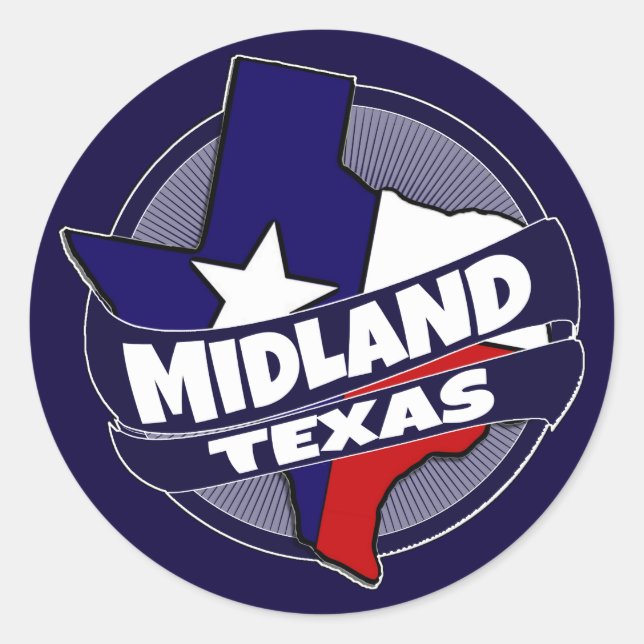Midland Texas flag burst stickers (Front)