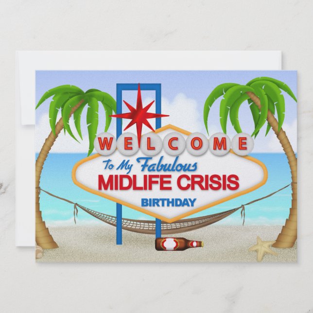 Midlife Crisis Birthday Celebration - SRF Invitation (Front)