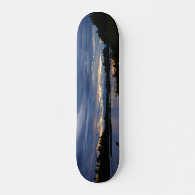 Midnight Alaska Sunset Skateboard (Front)