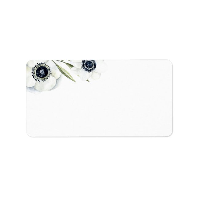 Midnight Anemone | Floral Wedding Blank Address Label (Front)