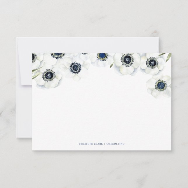 Midnight Anemone | Floral Wedding Card (Front)