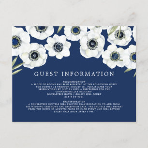 Midnight Anemone   Floral Wedding Enclosure Card