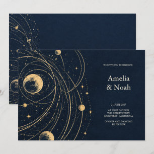Midnight Atlas Celestial Wedding Invitation