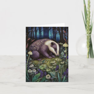 Midnight Badger Greeting  Card
