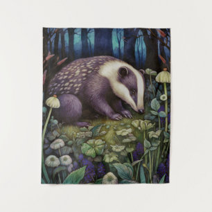 Midnight Badger Tapestry