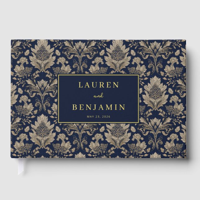 Midnight Baroque Wedding Guest Book (Front)