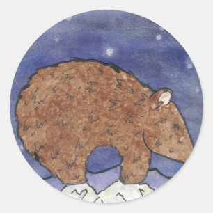 Midnight Bear Classic Round Sticker