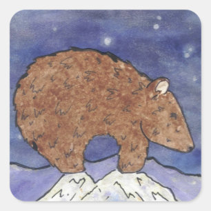 Midnight Bear Square Sticker