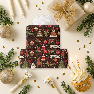 Midnight Birthday Christmas Wrapping Paper