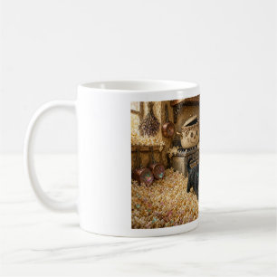 Midnight Black Kitten Wading Through Popcorn Coffee Mug