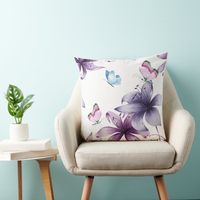 MIDNIGHT BLOOM & BUTTEFLIES CUSHION (Chair)