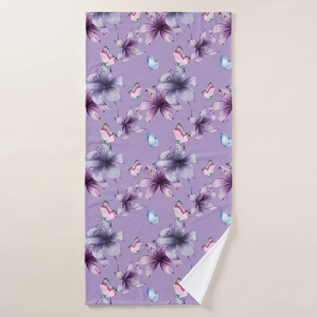 MIDNIGHT BLOOM & BUTTERFLIES BATH TOWEL (Bath Towel)