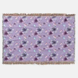 MIDNIGHT BLOOM & BUTTERFLIES THROW BLANKET
