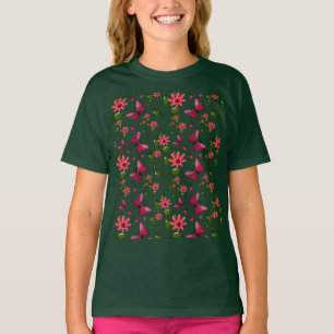 Midnight Bloom Butterfly Floral Matching party set T-Shirt