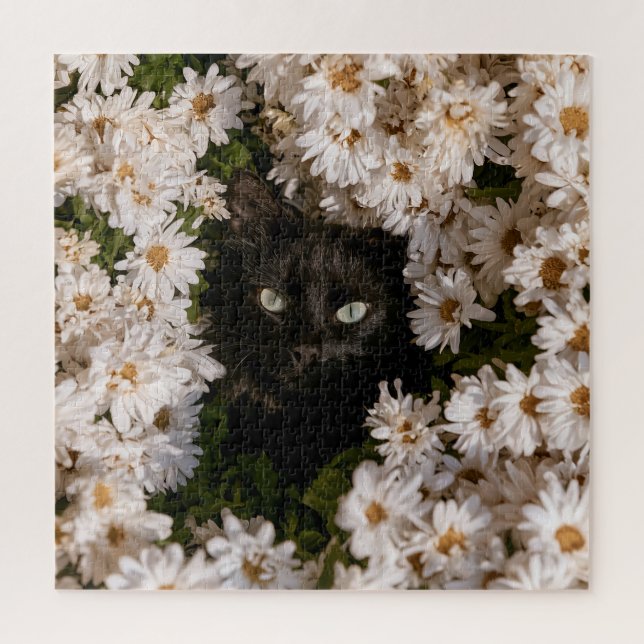 Midnight Bloom Cats Jigsaw Puzzle (Vertical)
