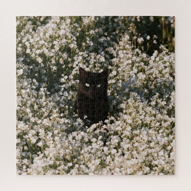 Midnight Bloom Cats Jigsaw Puzzle (Vertical)