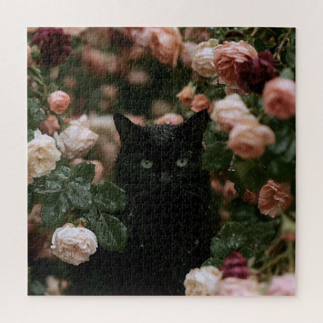 Midnight Bloom Cats Jigsaw Puzzle (Vertical)