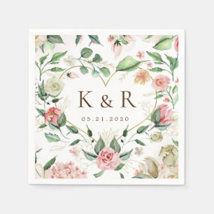 Midnight Bloom Elegant Floral Wedding Napkin