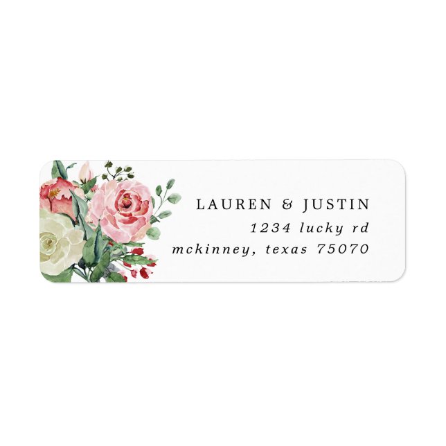 midnight bloom floral wedding Return Address Label (Front)