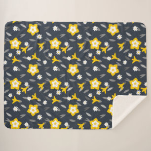 Midnight Bloom Sherpa Blanket
