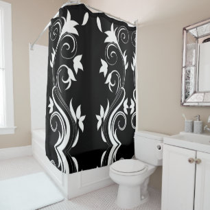Midnight Bloom Shower Curtain