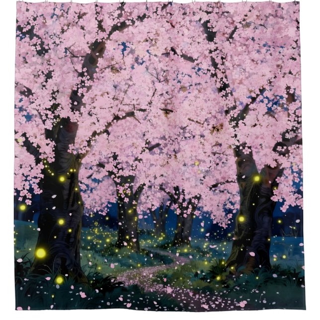 Midnight Bloom -  Shower Curtain (Front)