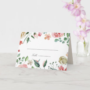 midnight bloom spring Floral Wedding Place Card