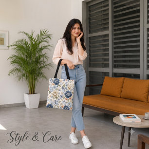Midnight Bloom Timeless Floral Elegance Tote Bag